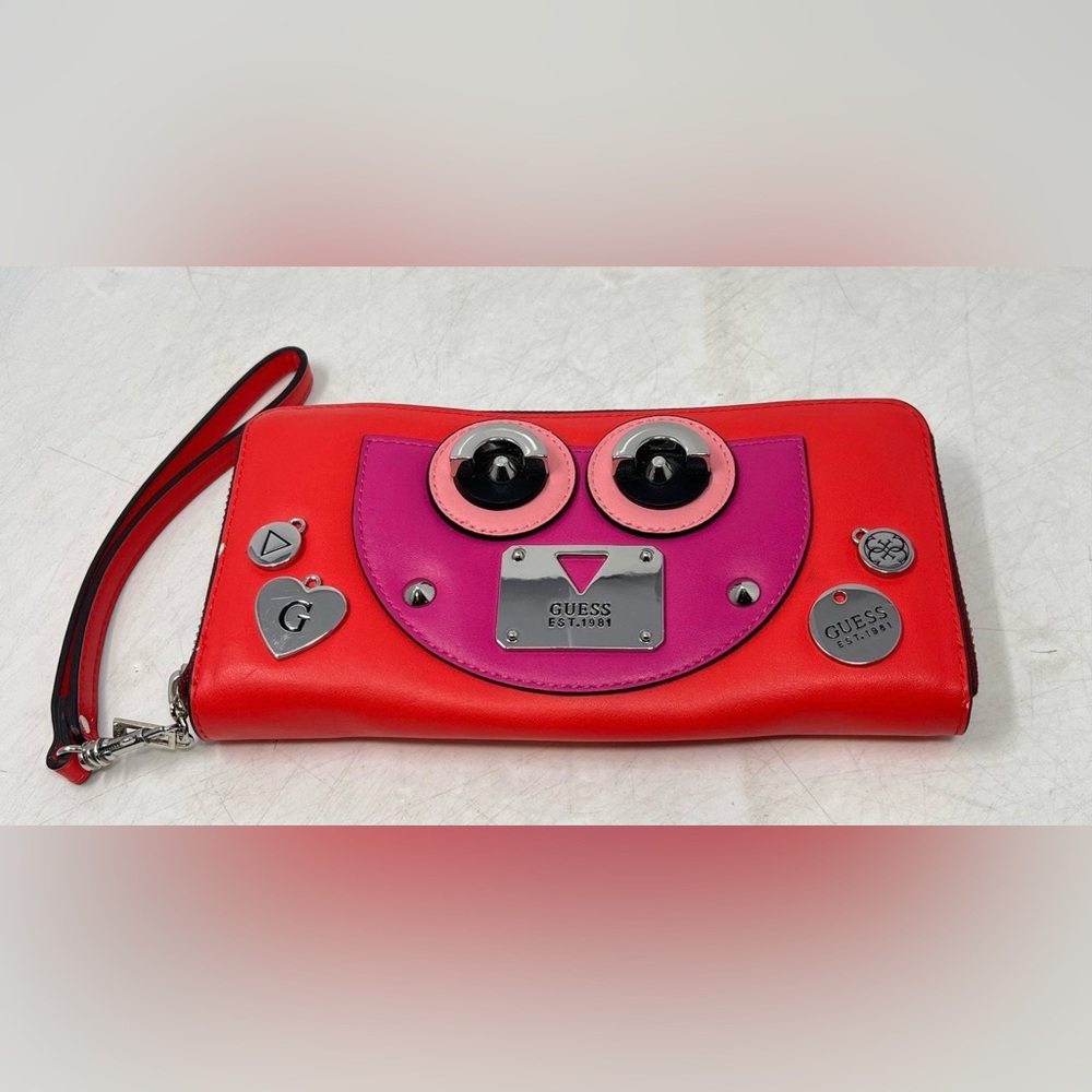 Guess Vibrant Red and Pink Clutch